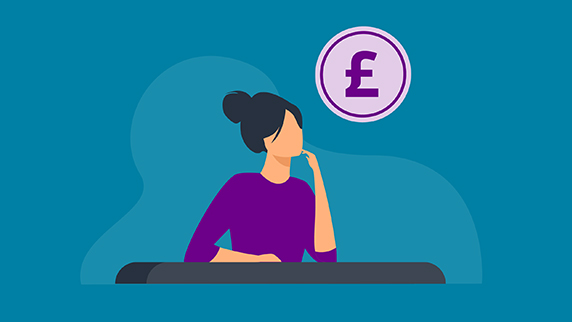 Deposit takers course Woman thinking about money