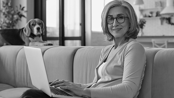 Image of a woman using a laptop